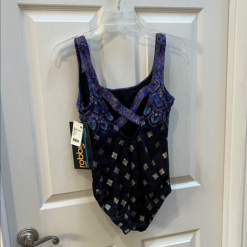 Longitude Blue and Purple One Piece Swimsuit - Picture 5 of 5